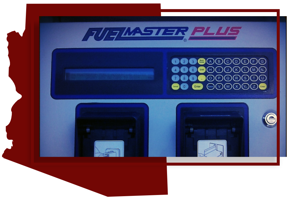 A close up of the fuel master plus machine